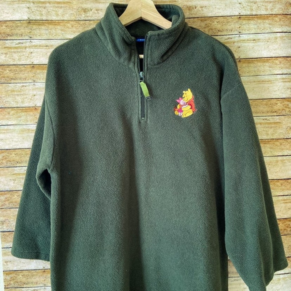 Vintage Disney Winnie the Pooh Green Fleece Pullover